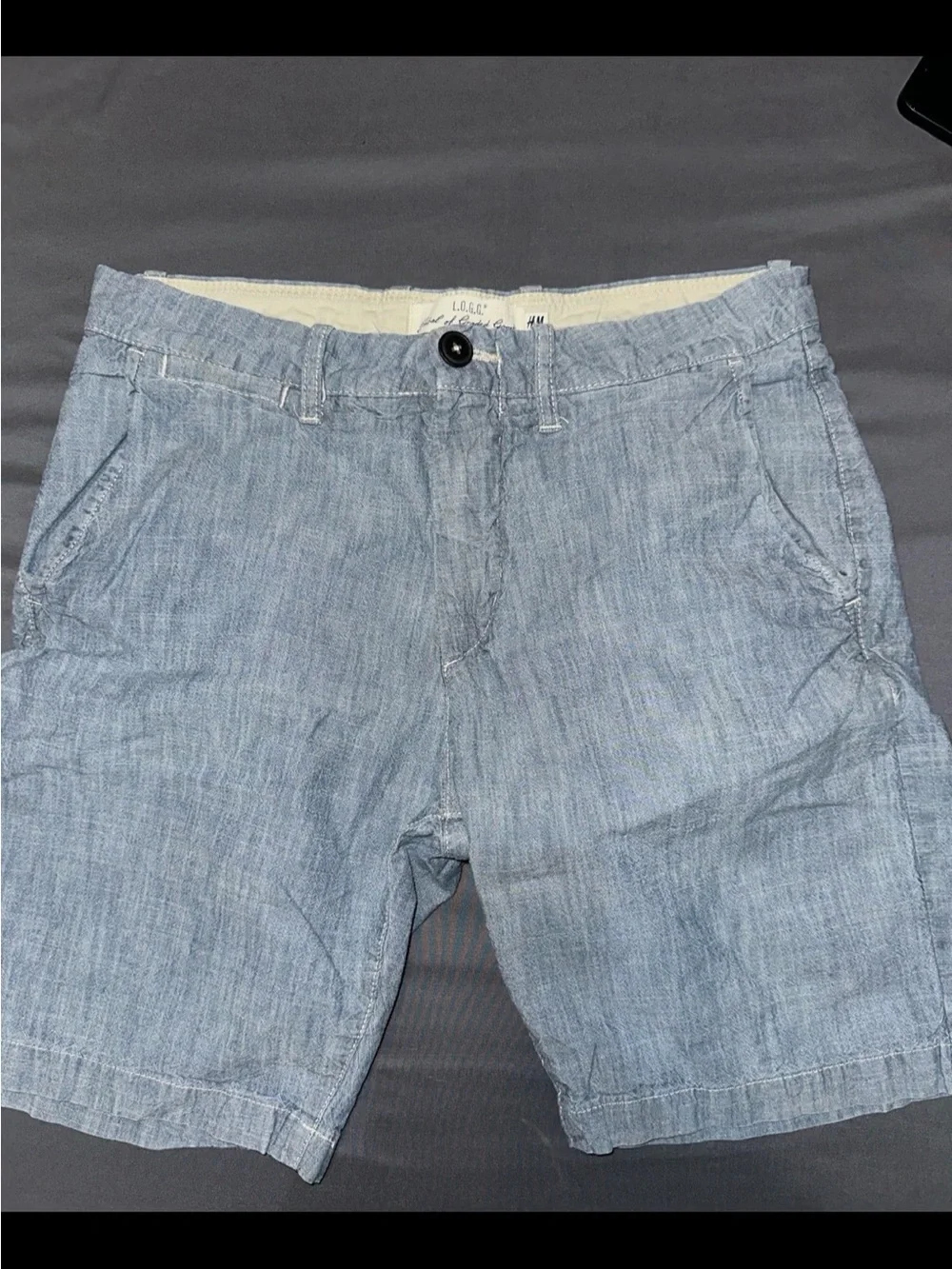 H&M Men's Light Blue Casual Chambray / Chino Short Size 30
